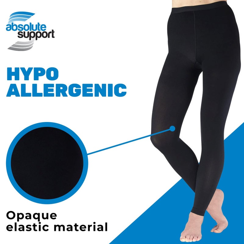 ABSOLUTE SUPPORT Footless Compression Tights for Women Circulation 20-30mmHg - Opaque Compression Support Leggings for Lymphedema, Arthritis, Embolism, Swelling - Black, X-Large - A717BL4 - Image 5